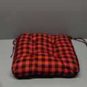 Geetery 4 Pack Chair Cushions for Dining Chairs, 16" x 15" Black and Red Kitchen Chair Cushions with Ties Buffalo Plaid Soft Comfy Seat Pads for Home Office Living Room Outdoor Indoor