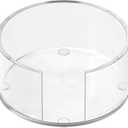 GRAHAM DESIGN Scalloped Acrylic Drink Coaster Set 4Pack with Holder  Blue Minimalist Beverage Coasters, NonSlip Table Protector, Modern Housewarming Gift