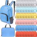 Jexine 72 Pcs Backpack Bulk 17 Inch Foldable Backpack Assorted Color Back Pack Book Bags for Outdoor Travel Zippered(6 Classic Color)