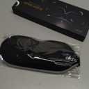 MZOO Luxury Sleep Mask for Back, Side Sleeper, Complete Light Blocking Sleeping Eye Mask Night Blindfold, 3D Zero Pressure & Spacious for Lash Extensions, Breathable Soft Eye Cover Flight Nap Travel (N-black (Silver Edge))