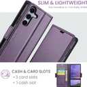 for Samsung Galaxy S24 Case Wallet with RFID Blocking Card Holder, PU Leather Kickstand Protective Flip Phone Cover Fit for Galaxy S24 6.2", Purple
