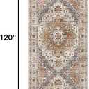 Madane Hallway Runner Rug 2'6''x10' Kitchen Runner, Non Slip Vintage Runners for Hallways Washable Kitchen Rugs Soft Low Pile 2.5x10 ft Rug Runner for Laundry Room, Entryway and Bedroom, Turmeric/Grey