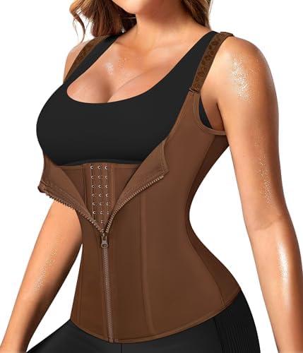 Nebility Waist Trainer for Women Corset Shapewear with Zipper Women's Waist Cincher Tank Top with Adjustable Straps 3XL