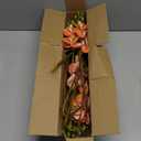 ATFL 8 Pack Orange Orchid Artificial Flowers Real Touch, 22'' Artificial Fake Faux Silk Sunset Red Orchid Stem Bouquets for Wedding Party Home Garden Decor,Orquideas Artificiales para Decora