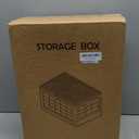 Folding Storage Box with Large Building Lid for Duplo Blocks, 28L Collapsible Storage Bin with Back Drawing Board, 29 Qt. Container Storage- 2Pack-White+White