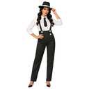 fun shack 20s Mobster Costume for Women, 1920s Gangster Outfit, Halloween Gangster Costume for Women, Vintage Style, XX-Large