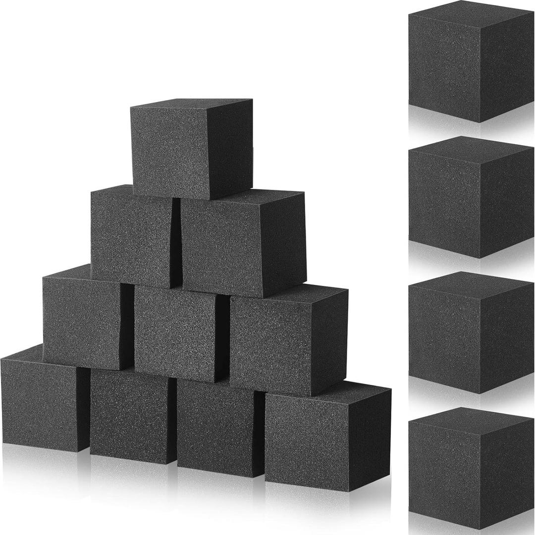 Treela Foam Pit Blocks, Foam Gym Cubes, 4 x 4 x 4 in Protective Trampoline Padding for Gymnastics, Parkour Courses, Trampoline Arenas, BMX (Gray)