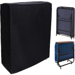 39 Inch Rollaway Bed Storage Cover, Black Folding Bed Storage Cover with Zipper and Adjustable Drawstring,Thick Fabric Waterproof and Dust Resistant (39" L x 15" W x 45" H)