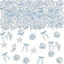 Seashell Confetti,100PCS Blue Bow Starfish and Seashell Confetti Beach Sea Theme Party Table Decorations for Summer Birthday Baby Shower Wedding Bachelorette Decorations Supplies