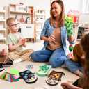 2 x Jucoan 12 Pack Hand Puppet Making Kit for Kids, DIY Animal Puppet Art Craft Set for Storytelling, Role Play, Classroom & Party, Thanksgiving Christmas Birthday Gift for Girls Boys