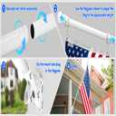 Anovo Flag Pole Kit- Upgraded Holder, Stainless Steel 6 FT Flag Poles with1 Inch Metal 360 Rotating Flag Pole Rings Two-Position Flag Pole Bracket Mounting for Outside House Porch(6 FT - White)