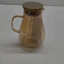 Glass Pitcher With Lid Amber Round Water Carafe with handle and Spout for Homemade Beverage, Juice,Hot Coffee, Iced Tea and Milk 62oz