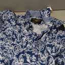 Flash Apparel Men's Designer Fashion Dress Shirt Casual Shirt Woven Short Sleeve Button Down Shirt (XX-Large, Navy & White Paisley 772)
