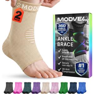 Modvel Foot & Ankle Brace Socks for Sprained Ankle Compression Sleeve - Foot Support for Women & Men - Tendonitis & Arthritis Ankle Brace Sports Running, Torn Ligaments & Women Stabilizing Ankle Wrap