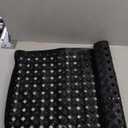 Yimobra Bathtub Shower Mat 34.5 x 15.5, Non Slip Bath Mats for Tub Floor with Drain Hole and Suction Cups, Soft on Feet, Machine Washable, Easy Dry, Black