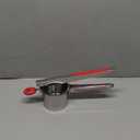 Rorence Stainless Steel Potato Ricer: 15 Oz Potato Masher with 3 Interchangeable Discs & Inner Cup & Silicone Grip Handles - Red