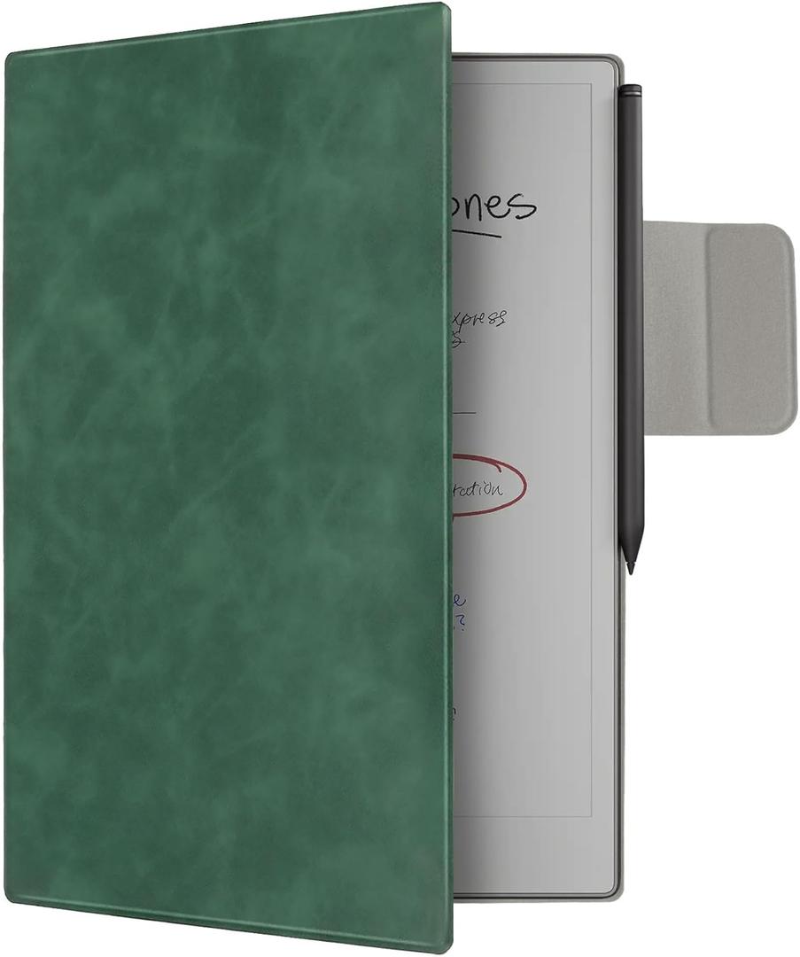 WALNEW Case for Remarkable Paper Pro,Magnetic Slim Book Folio Cover with Pen Clasp, Auto Sleep/Wake Protective Cover for Remarkable Paper Pro 11.8" (2024 Released),Green
