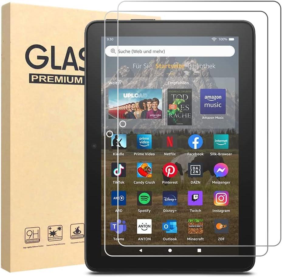 [2 Pack] Tablet Tempered Glass Screen Protector For 8 2022/8 2024 Tablet 8-Inch with 2.5D 9H Anti Scratch Transparent HD Clear Bubble Free Protective Film