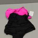 B2prity Women's One Piece Swimsuits Tummy Control Front Cross Bathing Suits Tie Back Slimming V Neck Swimwear (Hot Pink and Black)