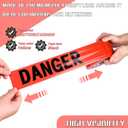 Red Danger Tape 6 Pack, 3 inch x 1000 feet Halloween Decorations Red with a Bold Black Print for High Visibility, Strongest Tape, Weatherproof Resistant Tear Resistant Design