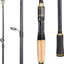 Sougayilang Fishing Rod 24-Ton Carbon&Glass Fiber Composite Spinning and Casting Rod, 2 Piece for Bass Trout Crappie Travel Fishing- 6'0"