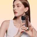 LSL for iPhone 16 Pro Case with Wrist Strap Kickstand, Cute Stripes Vertical Lines Pattern, Camera Protection Slim Soft TPU Shockproof Anti-Scratch Protective Case for Women Girls, Brown