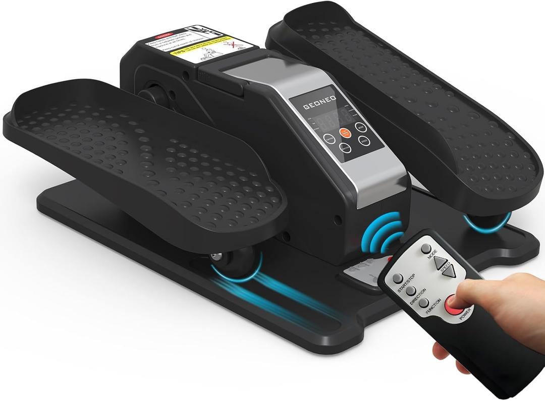 Under Desk Elliptical Machine, Electric Elliptical Exerciser for Senior, Quiet & Portable Seated Pedal Exerciser with Remote Control, Manual & Auto Mode, 12 Adjustable Speeds (Silvery)