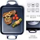 SKITCHN Nonstick Grill Pan, Induction Stove Top Grill Plate, Glass Grilling Pan for Indoor, Gas Range Grill Panel/Skillet