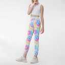 6 Pack Girls Printed Leggings High Waisted Yoga Pants for Girls Full Length Leggings Kids Stretchy Pants (4-5T, Multi 2)