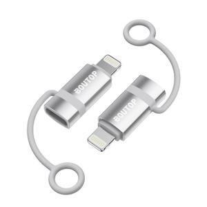 [MFi Certified] 36W USB C to Lightning Adapter, Support PD Fast Charging Compatible with iPhone iPad Airpods, with Anti-Lost Holder Silver -2 Pack