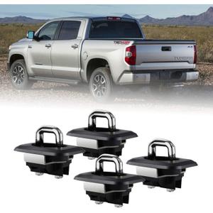 4 Pack Tie Down Anchors Truck Bed Side Wall Anchors for 2000-2013 Tundra Retractable with Different Doors and pop Out Rail Cap Covers