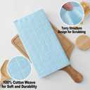 Homaxy 100% Cotton Terry Kitchen Dish Cloths, Ultra Soft and Absorbent Dish Towels for Kitchen, Suitable for Drying and Washing Dishes, 6 Pack, 12 x 12 Inches,Sky Blue