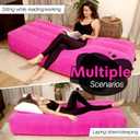 YESINDEED Upgraded BBL Bed with Hole, Inflatable Brazilian Butt Lift Mattress for Post Surgery Recovery - Waterproof Velvet Touch Top Comfortable & Supportive - Carrying Bag and with Built-in Pump, Pink