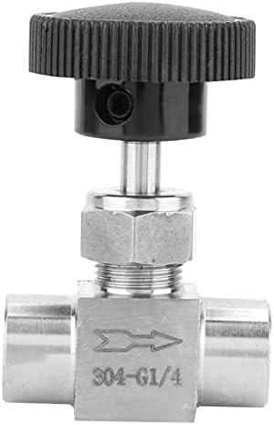 Stainless Steel Needle Valve, 1/4" Npt Female X 1/4" Npt Female Connection Straight Needle Valve for Flow Water Gas Oil Fuel Transmission
