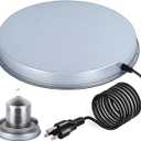 Chicken Water Heater For Winter Heated Poultry Waterer Base, With Thermostat And 9.8 Ft Power Cord, Dia.11 In (1PACK, Silver)