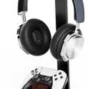 Controller Stand Wood Headphone Stand for Desk Gaming Desk Accessories Controller Holder for Gaming Equipment Headset Holder