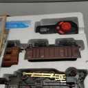 JONEALA Train Set with Remote Control,Electric Train Track Around Christmas Tree W/Cargo Vehicle,Light & Sounds,Alloy Steam Locomotive Engine Train Toy Gift for Boys Girls 4 5 6 7 8 9 10