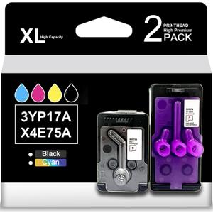High Yield Combo 3YP17A X4E75A Printhead Replacement for HP 660 670 700 6000 6001 7000 7001 7300 7301 7600 7602Series Printers with Black and Color Ink cartridges Printhead