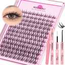 Wispy Lash Clusters Kit Natural Eyelash Extension Kit 10-16MM Manga Cluster Eyelash Extensions Kit Waterproof Lashes Clusters Glue 120Pcs Individual Lashes Handmade Versatile Eyelashes Clusters Kit