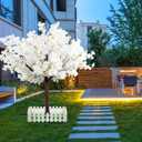 Artificial Cherry Blossom Tree - Handmade White Fake Cherry Blossom Tree Centerpieces for Wedding Party Christmas Garden Indoor & Outdoor