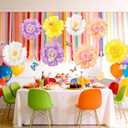 SUNBEAUTY Pastel Paper Flower Butterfly Decorations 20'' Giant Crepe Flowers Large Tissue Paper Flowers Decorations 3D Paper Butterfly for Wall Birthday Spring Wedding Backdrop Bridal Shower Classroom
