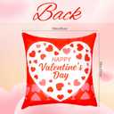 Ishua 4pcs Heart Pillow Covers, 18 x 18 Inch Valentine's Day Pillow Cases, Red and White Valentines Day Pillow Covers for Couch Sofa