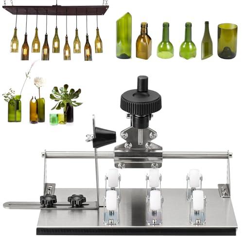 INEYGER Glass Bottle Cutter - Upgrade Wine Bottle Cutter Set Glass Bottle Cutter for All Shapes, Wine Bottle Cutter Tools, Curved Glass Cutting Tool for Round and Square Bottles, Bottle DIY Craft Kit