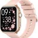 Smart Watches for Men Women: Smart Watch with 1000mAh 100 Day Battery Life Bluetooth Call Heart Rate Blood Pressure SpO2 Sleep Monitor 120+ Sports 5ATM Pedometer for iPhone Android Phones (Pinksand)