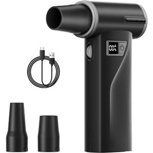 WINGDA Electric Air Duster Rechargeable,110,000 RPM Compressed Air Duster with 100-Speed,Cordless Air Duster for Cleaning PC, Keyboard,Car,Computer Duster Kit,Air Gun Blower for Home & Outdoor Use