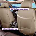 Seat Covers Fit for Honda Accord 2003-2017 Car Seat Covers Full Set 5 Seats Waterproof Faux Leather Car Seat Cushion Protector Compatible Airbag (Beige)