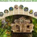 Wooden Bird House for Outside, 7-Compartment Large Birdhouse Castle with Perches, Weatherproof Burnt Wood Hanging Bird Nest for Garden Patio, Decorative Bird Shelter for Bluebird, Finch, Sparrow