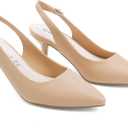 Greatonu Women's Kitten Heels Pointed Toe Slingback Dress Pumps Shoes, Size 10