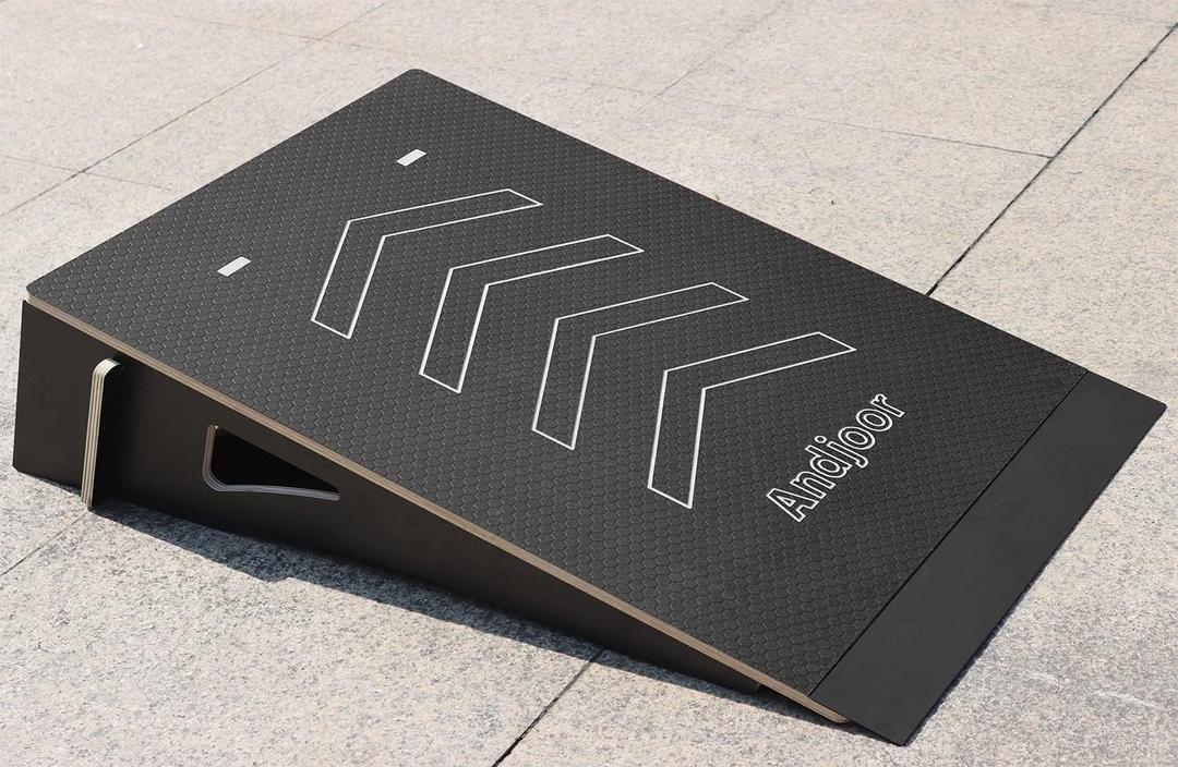 Kids Jumping Ramp for Skateboard, Bike, Scooter, BMX, RC Car and Dirt Bike, 34.37 in, Black