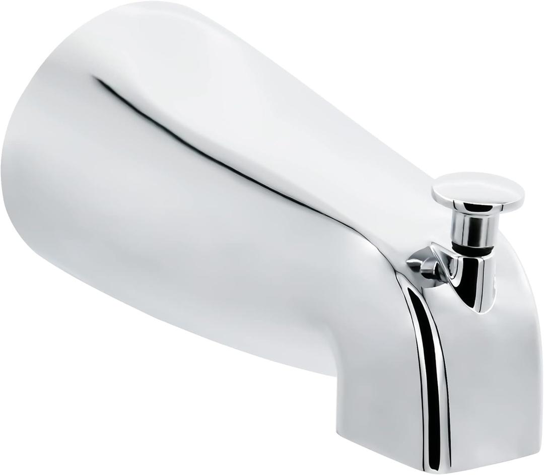 Slip Fit Tub Spout with Pull-Up Diverter for 1/2 inch Copper Tube, Chrome